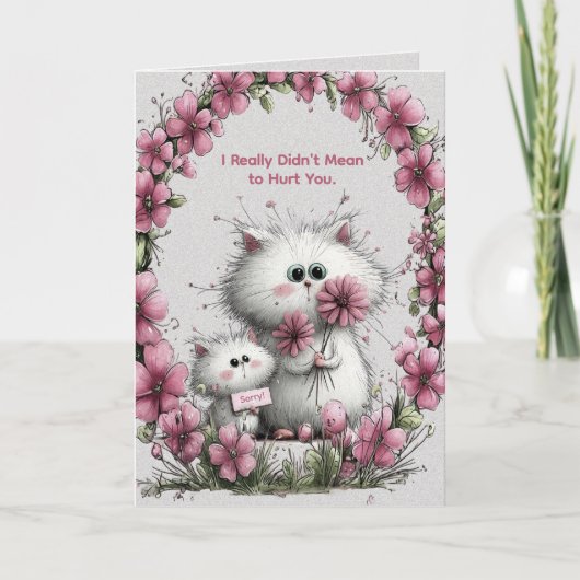 Adorable Cats Apology Greeting Card Kaart (Voorkant)