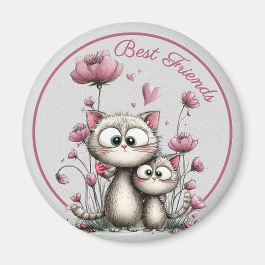 Adorable Cats Best Friends Magnet (Voorkant)