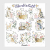 Adorable Cats! Custom-Cut Vinyl Sticker (Vel)