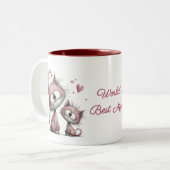 Adorable Cats Illustrations Mug Tweekleurige Koffiemok (Voorkant links)