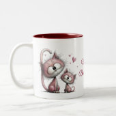 Adorable Cats Illustrations Mug Tweekleurige Koffiemok (Links)