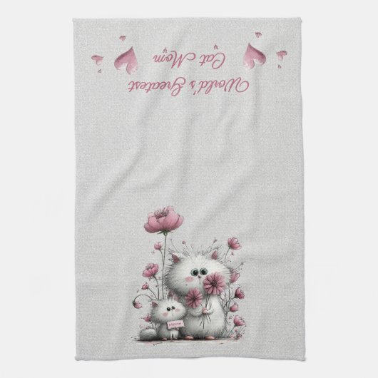 Adorable Cats Meow Kitchen Towel Theedoek (Verticaal)