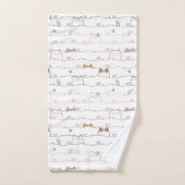 Adorable Cats Peeking Over Hearts  Bad Handdoek (Handdoek)