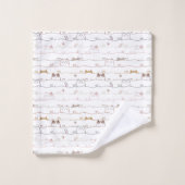 Adorable Cats Peeking Over Hearts  Bad Handdoek (Wasdoekje)