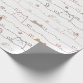 Adorable Cats Peeking Over Hearts Cadeaupapier (Hoek)