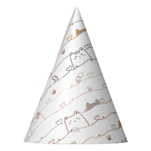 Adorable Cats Peeking Over Hearts  Feesthoedjes (Links)