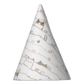 Adorable Cats Peeking Over Hearts Feesthoedjes (Rechts)