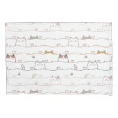 Adorable Cats Peeking Over Hearts  Kussensloop (Voorkant)