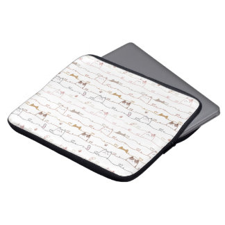 Adorable Cats Peeking Over Hearts Laptop Sleeve