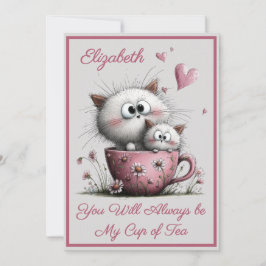 Adorable Cats Valentines Day Greeting Card Kaart