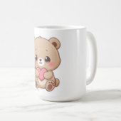 Adorable Chibi Bear with Heart Koffiemok (Voorkant rechts)