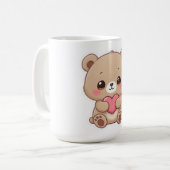 Adorable Chibi Bear with Heart Koffiemok (Voorkant links)