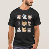 Adorable Chibi Kitten Collection T-Shirt Cute Cat (Voorkant)
