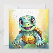 Adorable Chibi Sea Turtle Under the Sea (Voorkant)