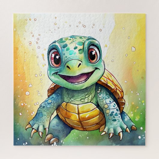 Adorable Chibi Sea Turtle Under the Sea  Legpuzzel (Verticaal)