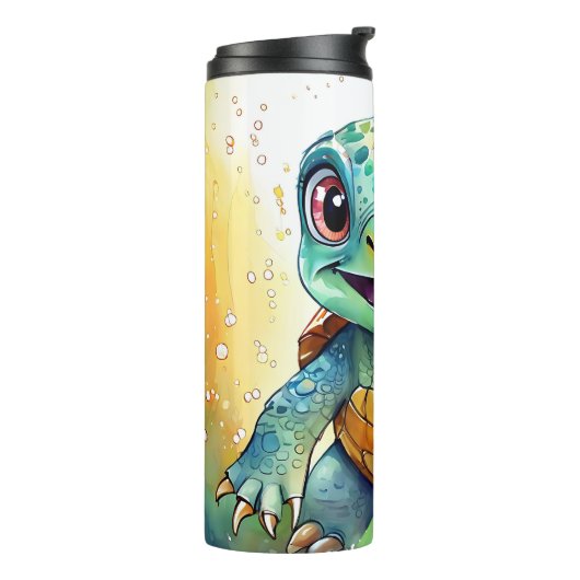 Adorable Chibi Sea Turtle Under the Sea  Thermosbeker (Gedraaid links)
