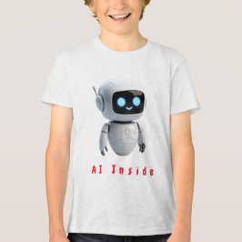 Adorable Chibi Space Robot Buddy - Minimalist Digi Tri-Blend Shirt