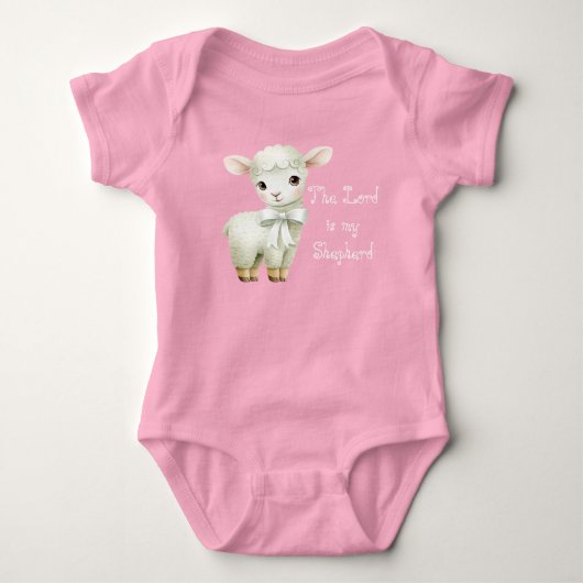 Adorable Christian Lamb Foral Balloon Scripture Romper (Voorkant)