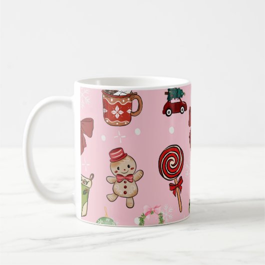 Adorable Christmas Candy and Cocoa Pattern Koffiemok (Links)