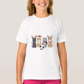 Adorable Christmas Cats with Soccer Ball T-shirt (Voorkant)
