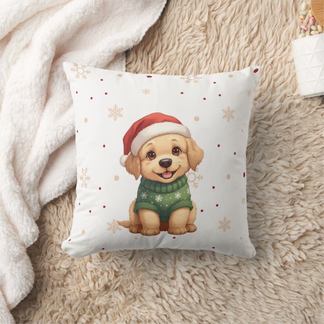 Adorable Christmas Dog - Festive Puppy Christmas Kussen (Deken)