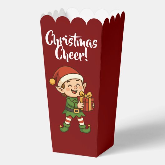 Adorable Christmas Elf with Gift Box Bedankdoosjes (Voorkant)