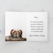 Adorable Christmas kitten with Santa hats  Kaart (Binnen)