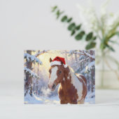 Adorable Christmas Paint Horse Mare Briefkaart (Staand voorkant)