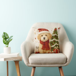 Adorable Christmas Puppy Throw Pillow Kussen