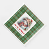 Adorable Christmas Snowman Napkins Editable Custom Servet (Hoek)