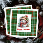 Adorable Christmas Snowman Napkins Editable Custom Servet