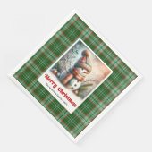 Adorable Christmas Snowman Napkins Editable Kids Servet (Hoek)
