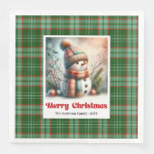 Adorable Christmas Snowman Napkins Editable Kids Servet (Voorkant)