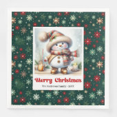 Adorable Christmas snowman with snowflakes kids  Servet (Voorkant)