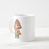 Adorable Christmas Sweater Girl Mug Koffiemok (Voorkant links)