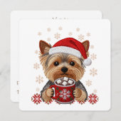 Adorable Christmas Yorkshire Terrier Card (Voorkant / Achterkant)