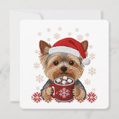 Adorable Christmas Yorkshire Terrier Card (Voorkant)