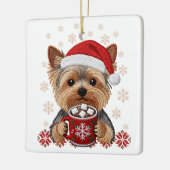 Adorable Christmas Yorkshire Terrier Keramisch Ornament (Links)