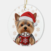 Adorable Christmas Yorkshire Terrier Keramisch Ornament (Links)