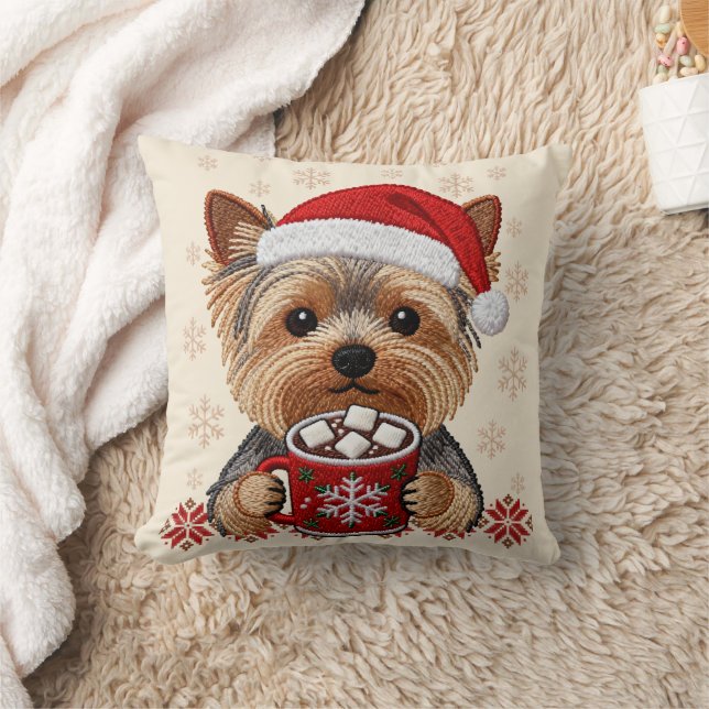 Adorable Christmas Yorkshire Terrier Kussen (Deken)