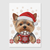 Adorable Christmas Yorkshire Terrier Magnetic Card (Voorkant)