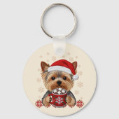 Adorable Christmas Yorkshire Terrier Sleutelhanger (Achterkant)