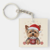 Adorable Christmas Yorkshire Terrier Sleutelhanger (voorkant)