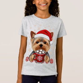 Adorable Christmas Yorkshire Terrier T-shirt