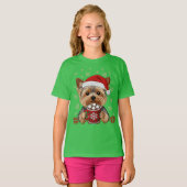 Adorable Christmas Yorkshire Terrier T-shirt (Voorkant volledig)