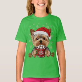 Adorable Christmas Yorkshire Terrier T-shirt