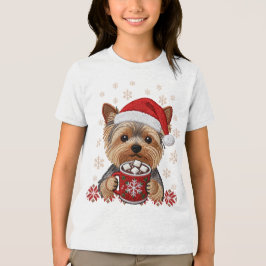 Adorable Christmas Yorkshire Terrier Tri-Blend Shirt