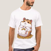 Adorable Chubby Hamster Sitting on Pile of Seeds T-shirt (Voorkant)