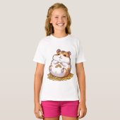 Adorable Chubby Hamster Sitting on Pile of Seeds T-shirt (Voorkant volledig)