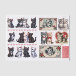 Adorable Collection Cat & Kitten Ephemera Tissuepapier